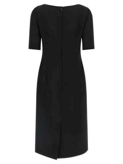 Dolce & Gabbana Black Midi Dress in Pure Virgin Wool