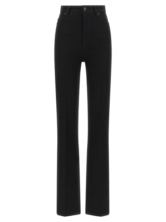 Jeans Balenciaga neri a vita alta in elastan