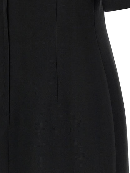 Dolce & Gabbana Black Midi Dress in Pure Virgin Wool