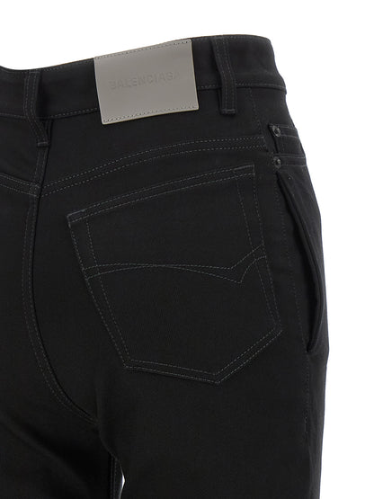 Balenciaga Schwarze High-Waist-Jeans aus Elasthan
