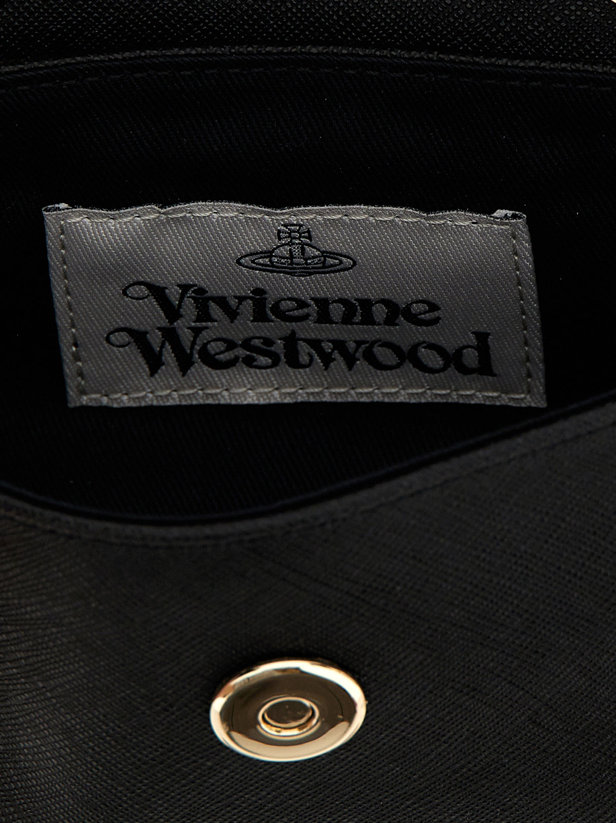Borsa a tracolla Vivienne Westwood in pelle di vacchetta nera