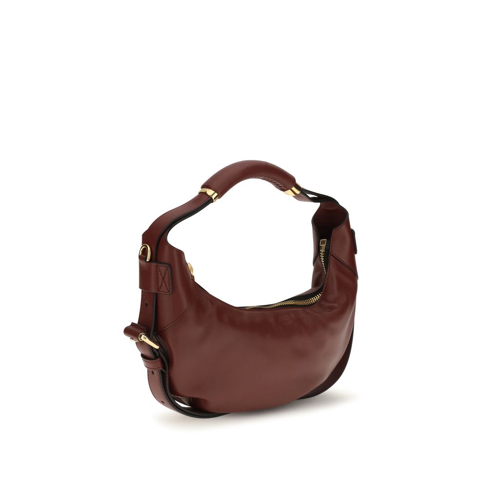 Borsa a tracolla Moschino in pelle di vitello bordeaux