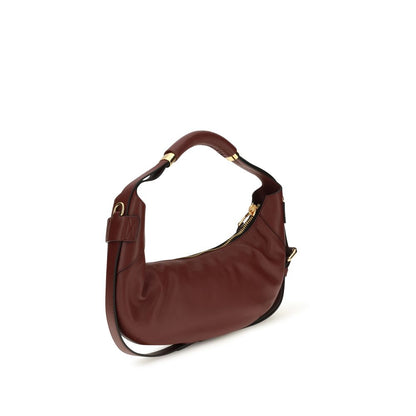 Borsa a tracolla Moschino in pelle di vitello bordeaux