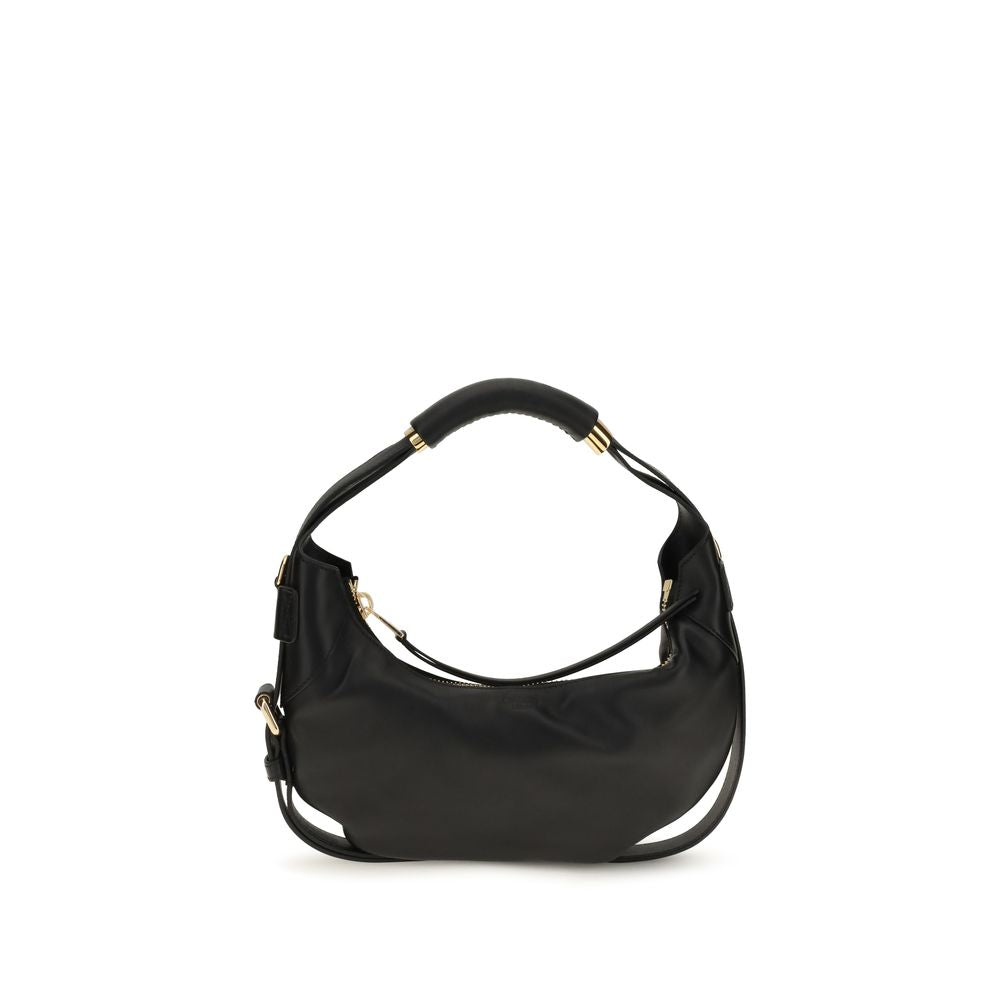 Borsa a tracolla Moschino in pelle di vitello nera