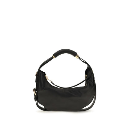 Borsa a tracolla Moschino in pelle di vitello nera