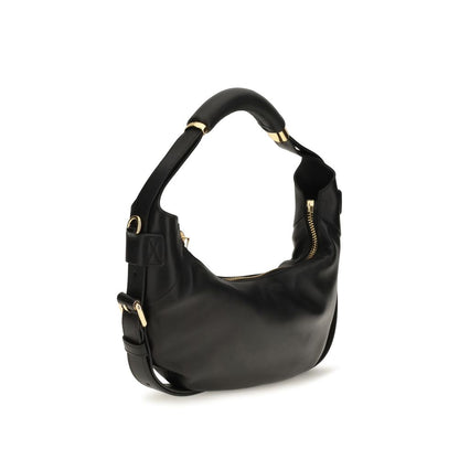 Borsa a tracolla Moschino in pelle di vitello nera