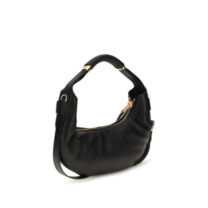 Borsa a tracolla Moschino in pelle di vitello nera