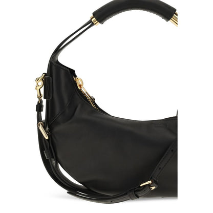 Borsa a tracolla Moschino in pelle di vitello nera