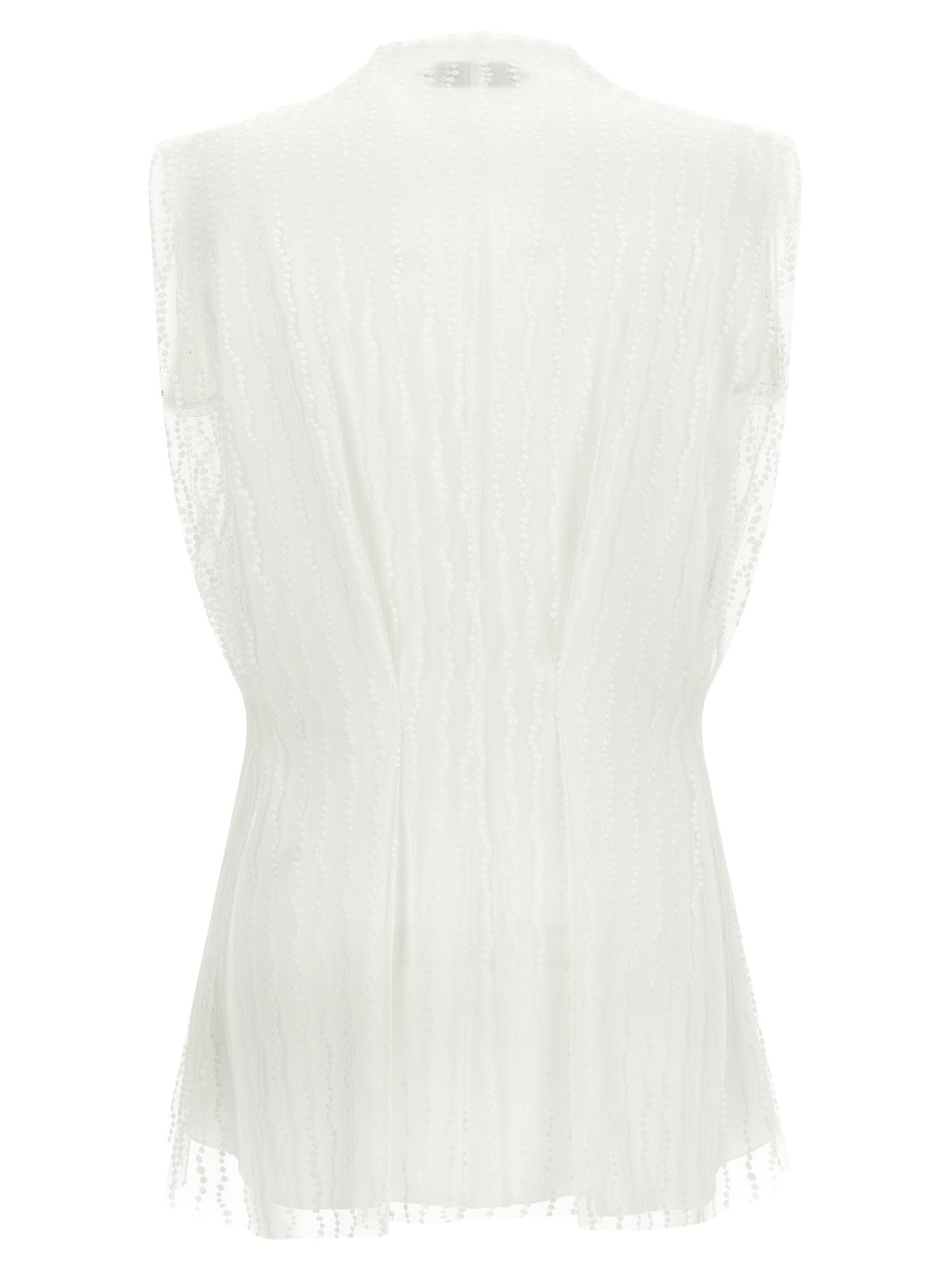 Alberta Ferretti Weißes ärmelloses T-Shirt aus Polyester