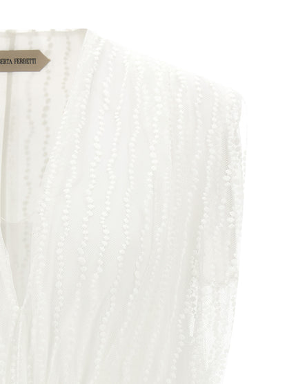Alberta Ferretti Weißes ärmelloses T-Shirt aus Polyester