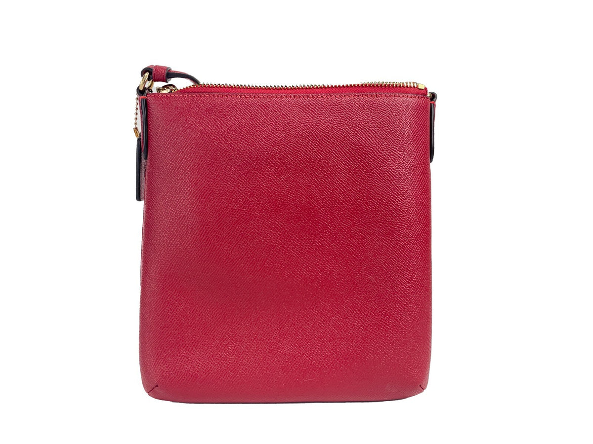 COACH Coach Damen Mini Rowan Top Zip Umhängetasche aus genarbtem Leder (Rot)