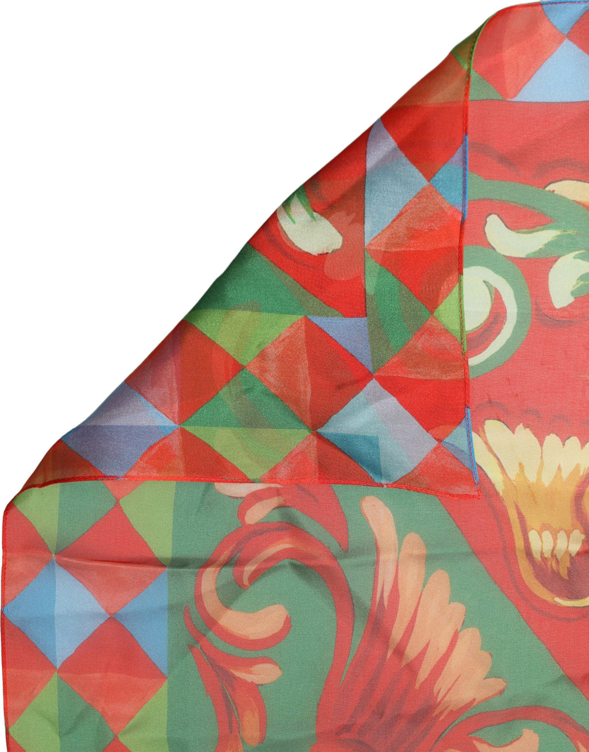 Dolce & Gabbana Foulard Multicolore in Seta 110 × 100 cm