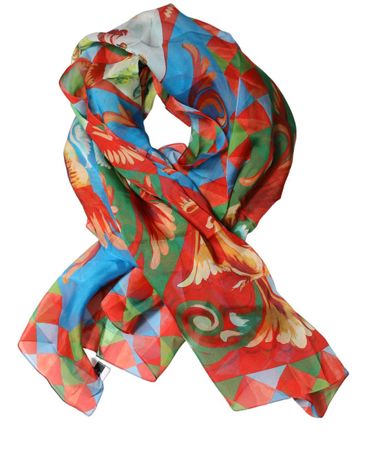 Dolce & Gabbana Foulard Multicolore in Seta 110 × 100 cm