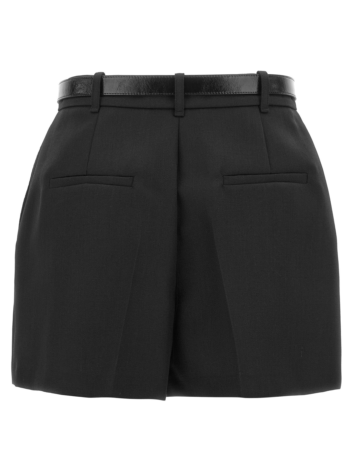 Elisabetta Franchi Black Pure Virgin Wool Bermuda Shorts