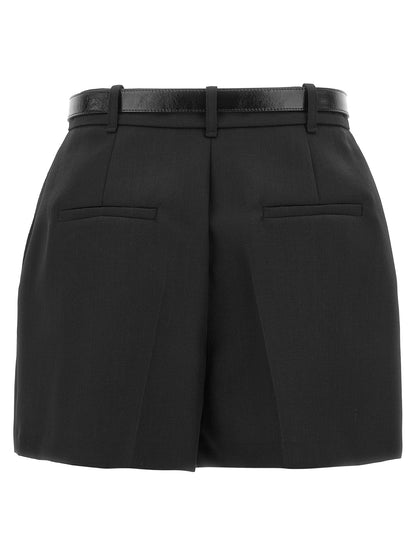 Elisabetta Franchi Black Pure Virgin Wool Bermuda Shorts