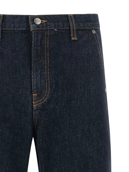 Jeans Khaite in cotone blu a gamba dritta