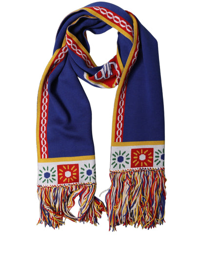 Dolce & Gabbana Sciarpa Blu in Lana e Cashmere