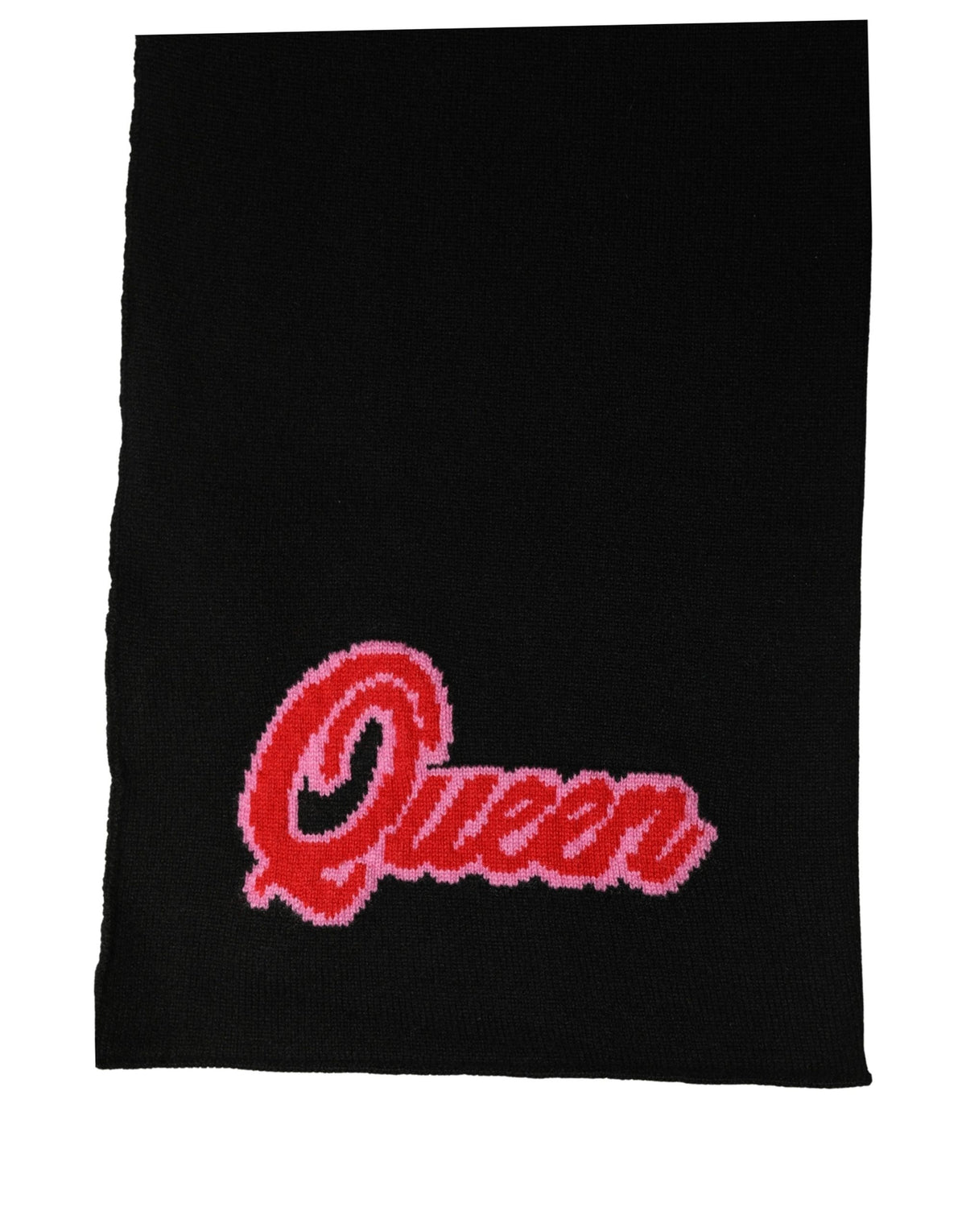 Dolce & Gabbana Sciarpa Nera D&G Queen in Cashmere