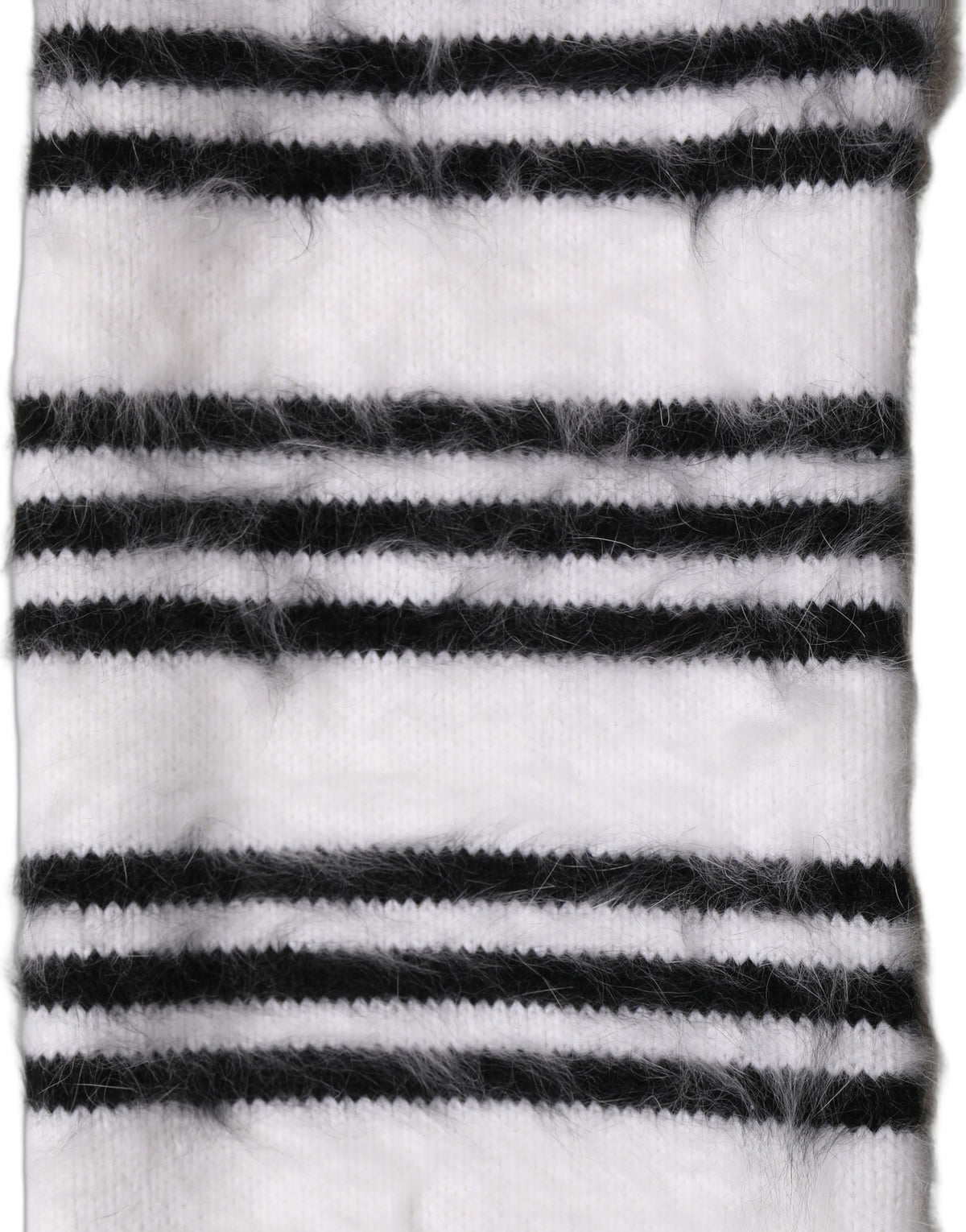 Dolce & Gabbana Sciarpa in Maglia Angora Bianca e Nera
