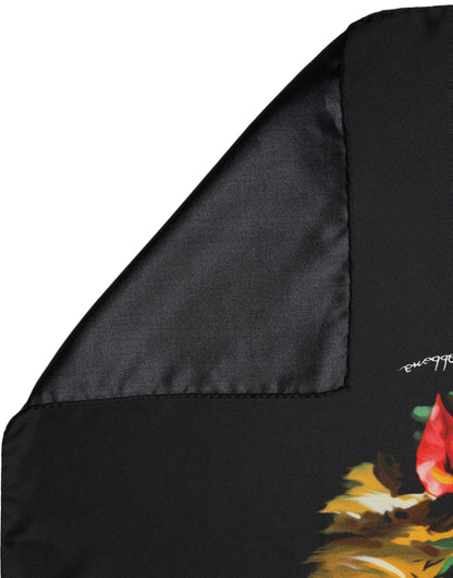 Dolce & Gabbana Foulard Nero Tropical Sunset in Seta