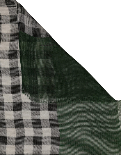 Dolce & Gabbana Sciarpa Napoli Verde e Bianca in Seta