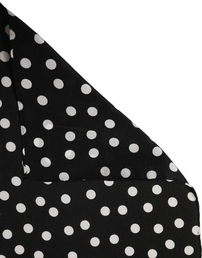Dolce & Gabbana Foulard in Seta Bianco e Nero a Pois