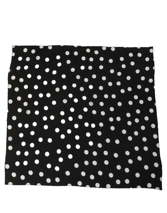 Dolce & Gabbana Foulard in Seta Bianco e Nero a Pois