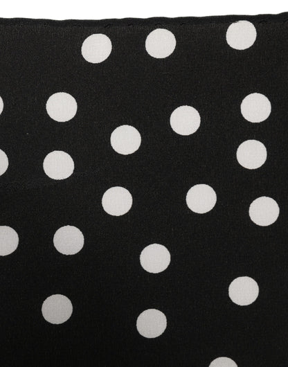 Dolce & Gabbana Foulard in Seta Bianco e Nero a Pois