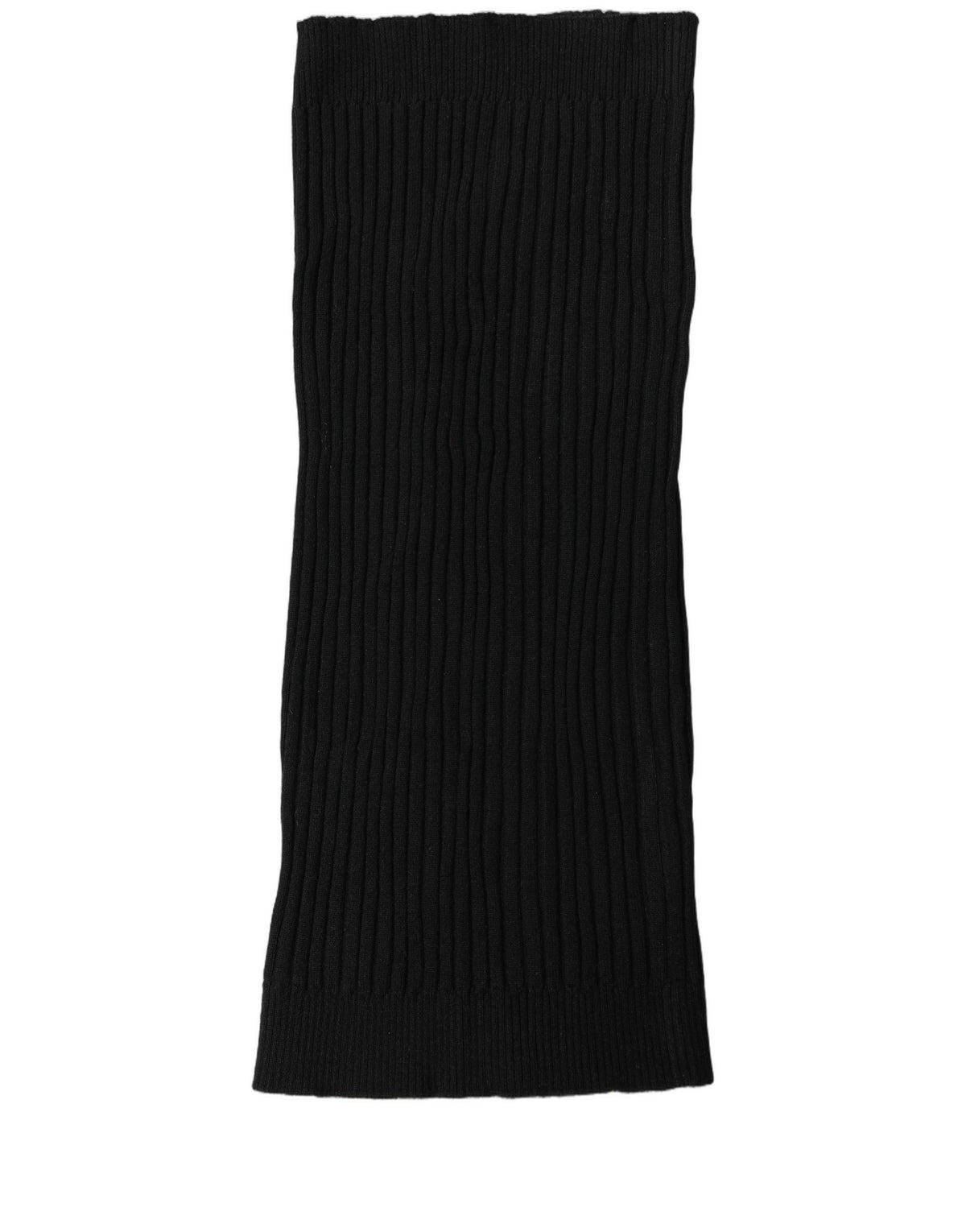 Dolce & Gabbana Schwarzer Kaschmir-Rippstrickkragen