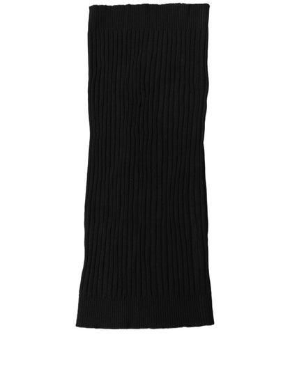Dolce & Gabbana Schwarzer Kaschmir-Rippstrickkragen