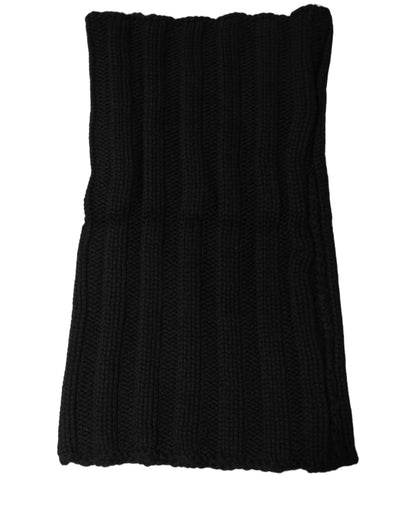 Dolce & Gabbana Scaldacollo Nero a Coste in Cashmere