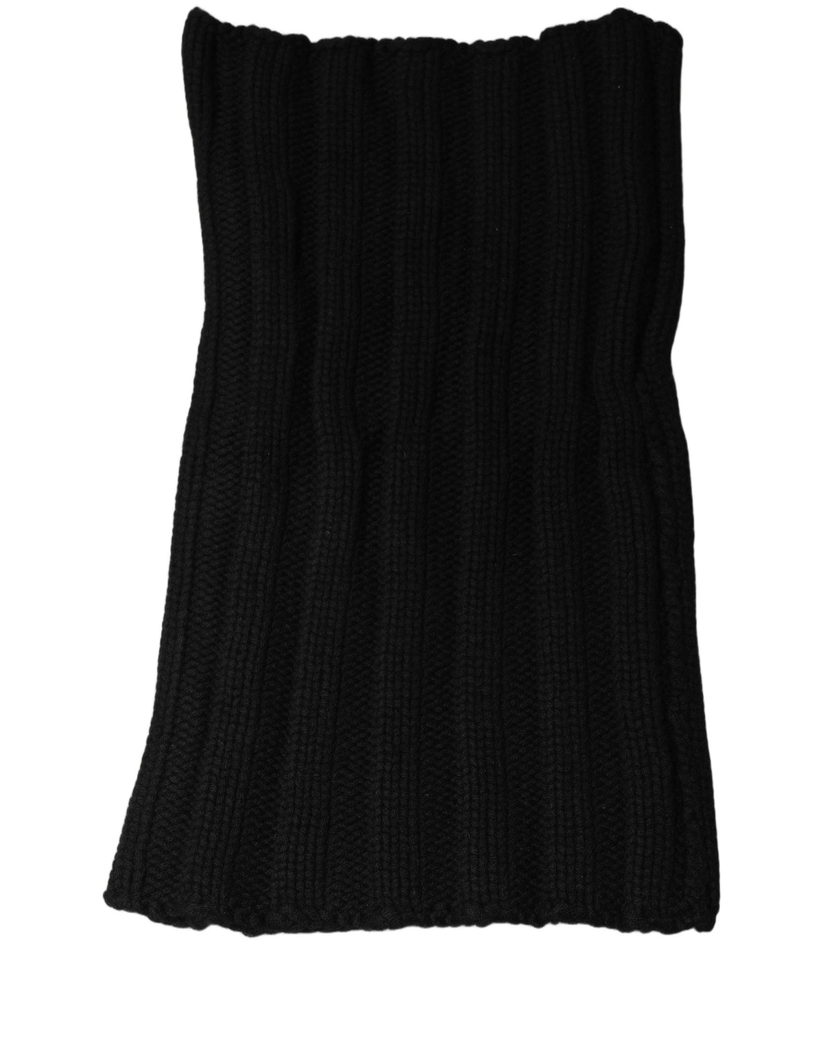 Dolce & Gabbana Scaldacollo Nero a Coste in Cashmere