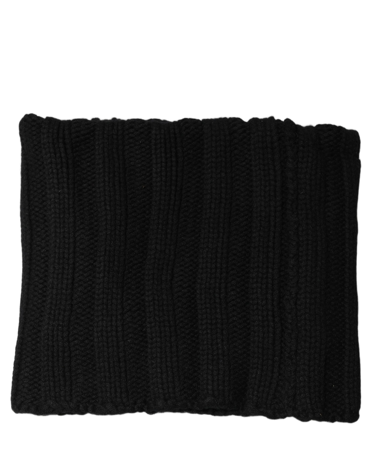 Dolce & Gabbana Scaldacollo Nero a Coste in Cashmere