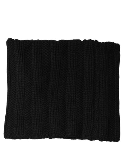 Dolce & Gabbana Scaldacollo Nero a Coste in Cashmere