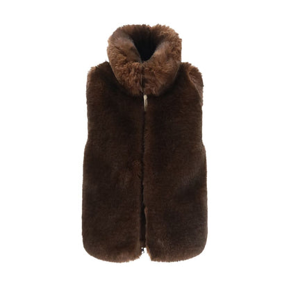 Woolrich marrone giacca smanicata in poliestere