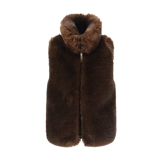 Woolrich Braune ärmellose Jacke aus Polyester
