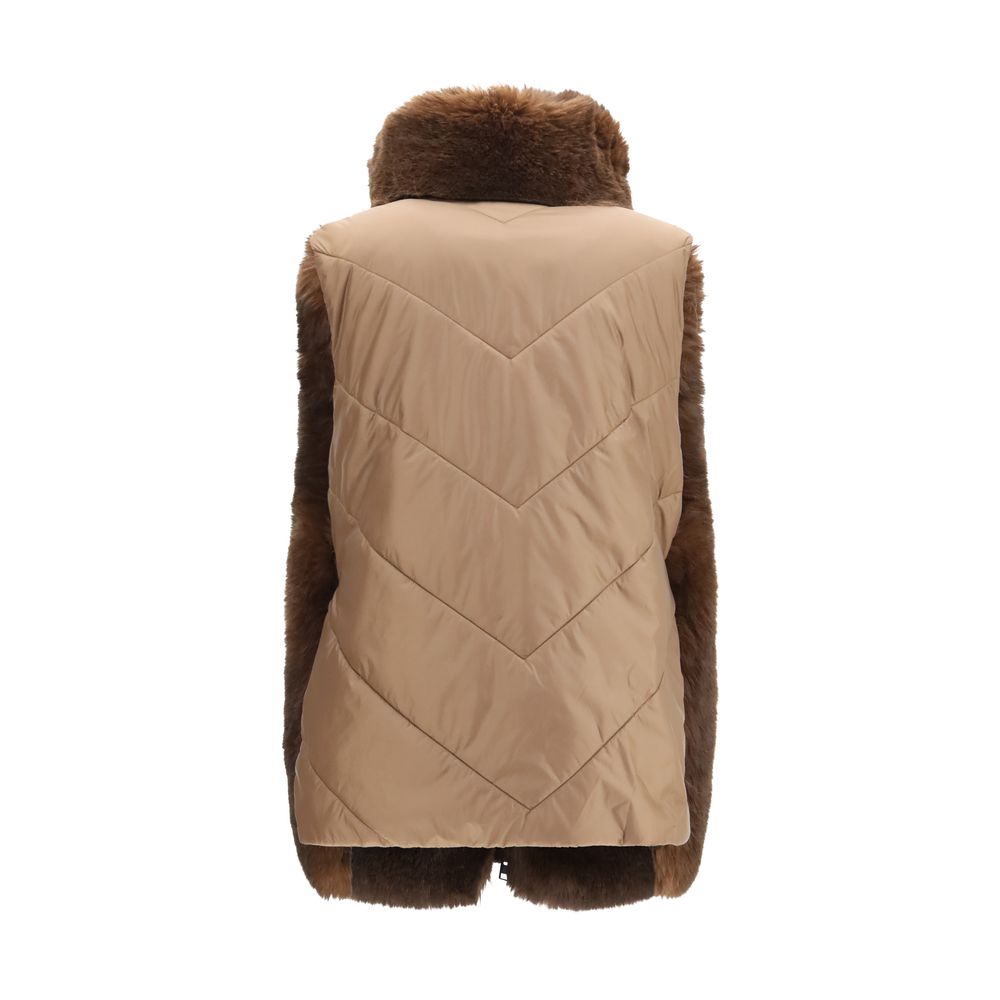 Woolrich marrone giacca smanicata in poliestere