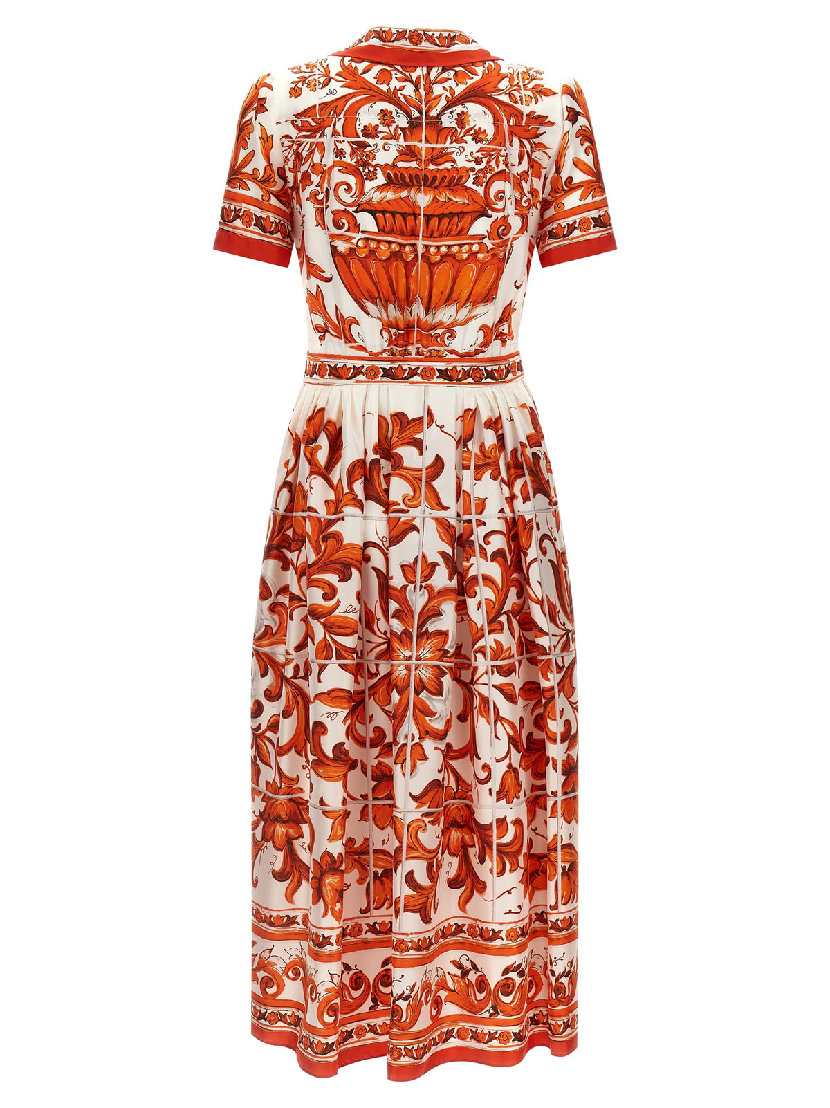 Dolce & Gabbana Orange Silk-Midi Dress