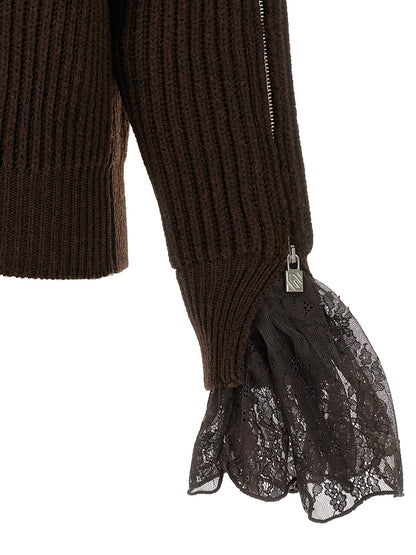 Giuseppe Di Morabito Brownr Cardigan in Pure Virgin Wool