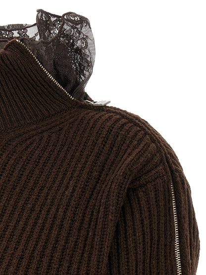 Giuseppe Di Morabito Brownr Cardigan in Pure Virgin Wool