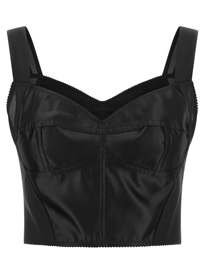 Dolce & Gabbana Schwarze Polyamid-Tanktops