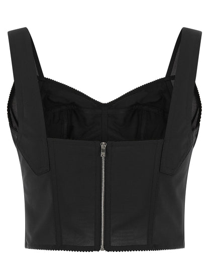 Dolce & Gabbana Schwarze Polyamid-Tanktops