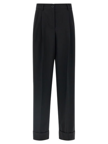 Dolce & Gabbana Schwarze Hose aus reiner Schurwolle