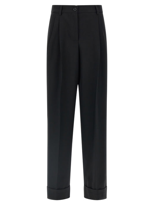 Dolce & Gabbana pantaloni reiner nero in lana vergine