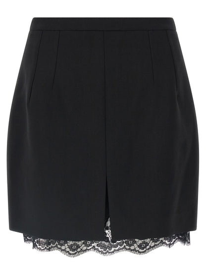 Dolce & Gabbana Schwarzer Maxirock aus reiner Schurwolle