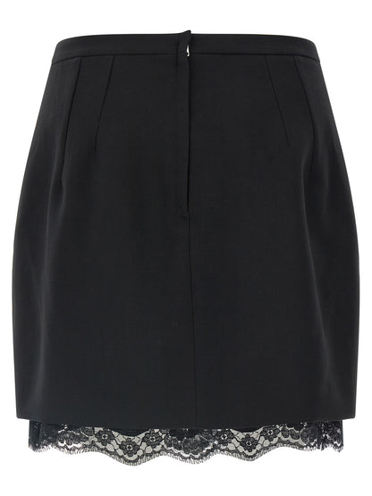 Dolce & Gabbana Schwarzer Maxirock aus reiner Schurwolle