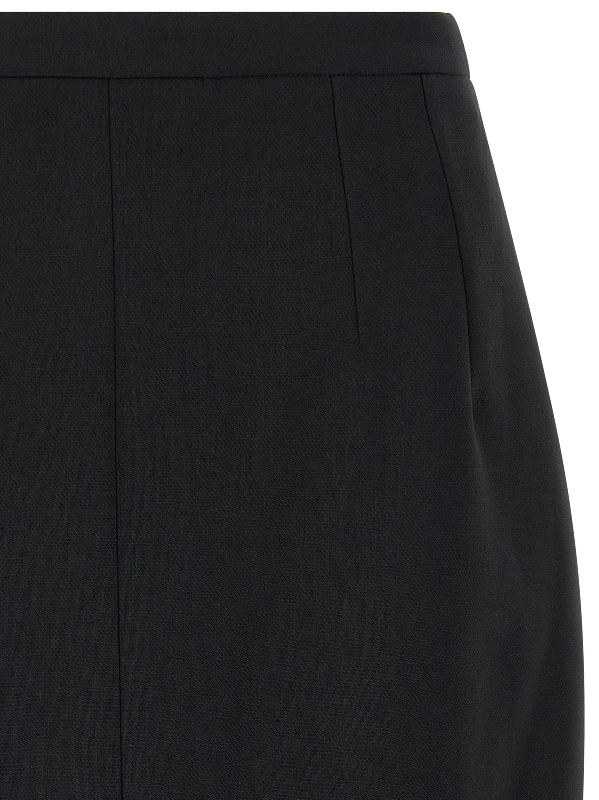 Dolce & Gabbana Schwarzer Maxirock aus reiner Schurwolle