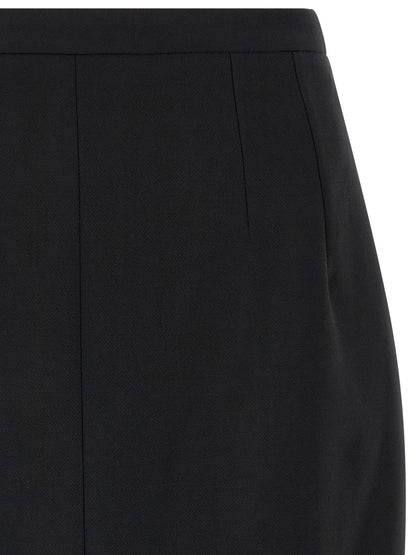 Dolce & Gabbana Schwarzer Maxirock aus reiner Schurwolle
