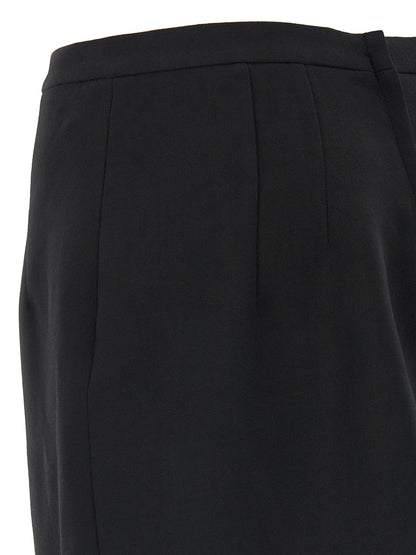 Dolce & Gabbana Schwarzer Maxirock aus reiner Schurwolle