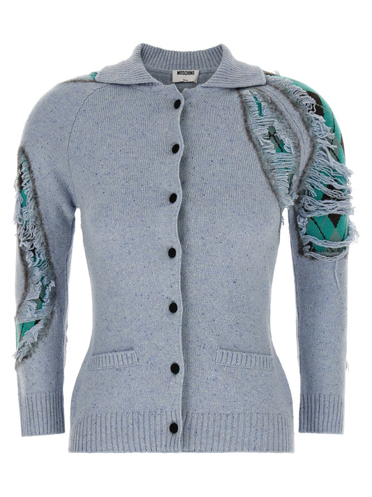 Moschino r Blue Wool Cardigan